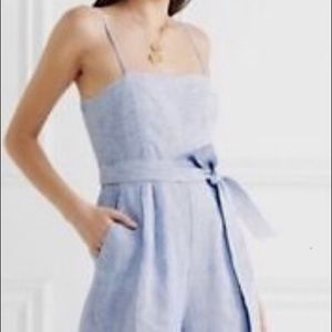 Striped Linen Marseille wide leg jumpsuit